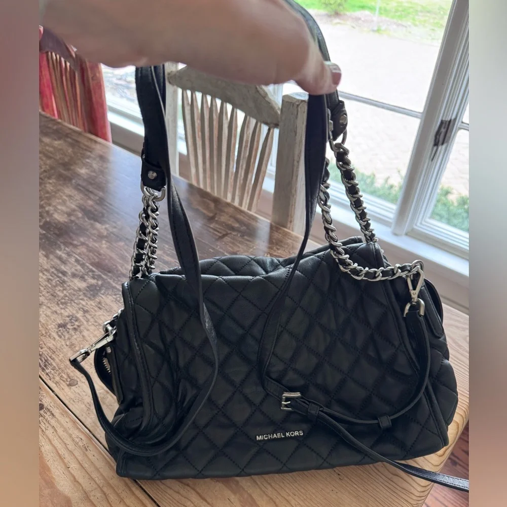 Michael Kors Quilted Black Leather Shoulder Bag